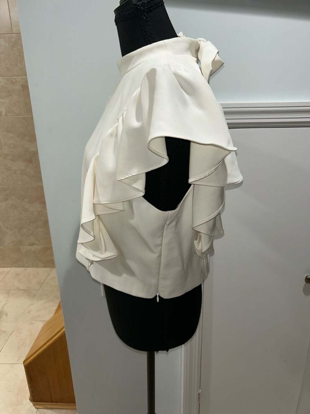 Ivory Frill High Neck Ruffle Top - Picture 4 of 4